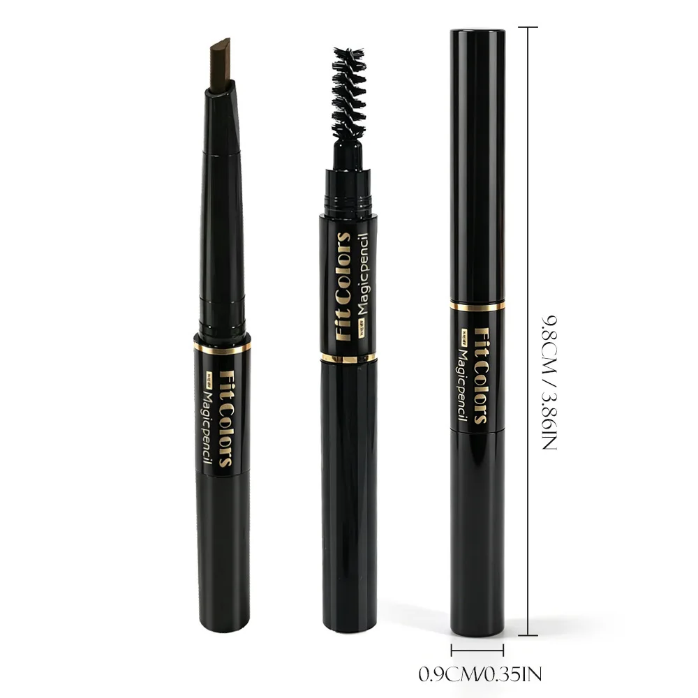Dual-ended Eyebrow Pencil, Natural Fine Strokes, Auto Rotatable, Long Wear, Not Easy to Smudge
