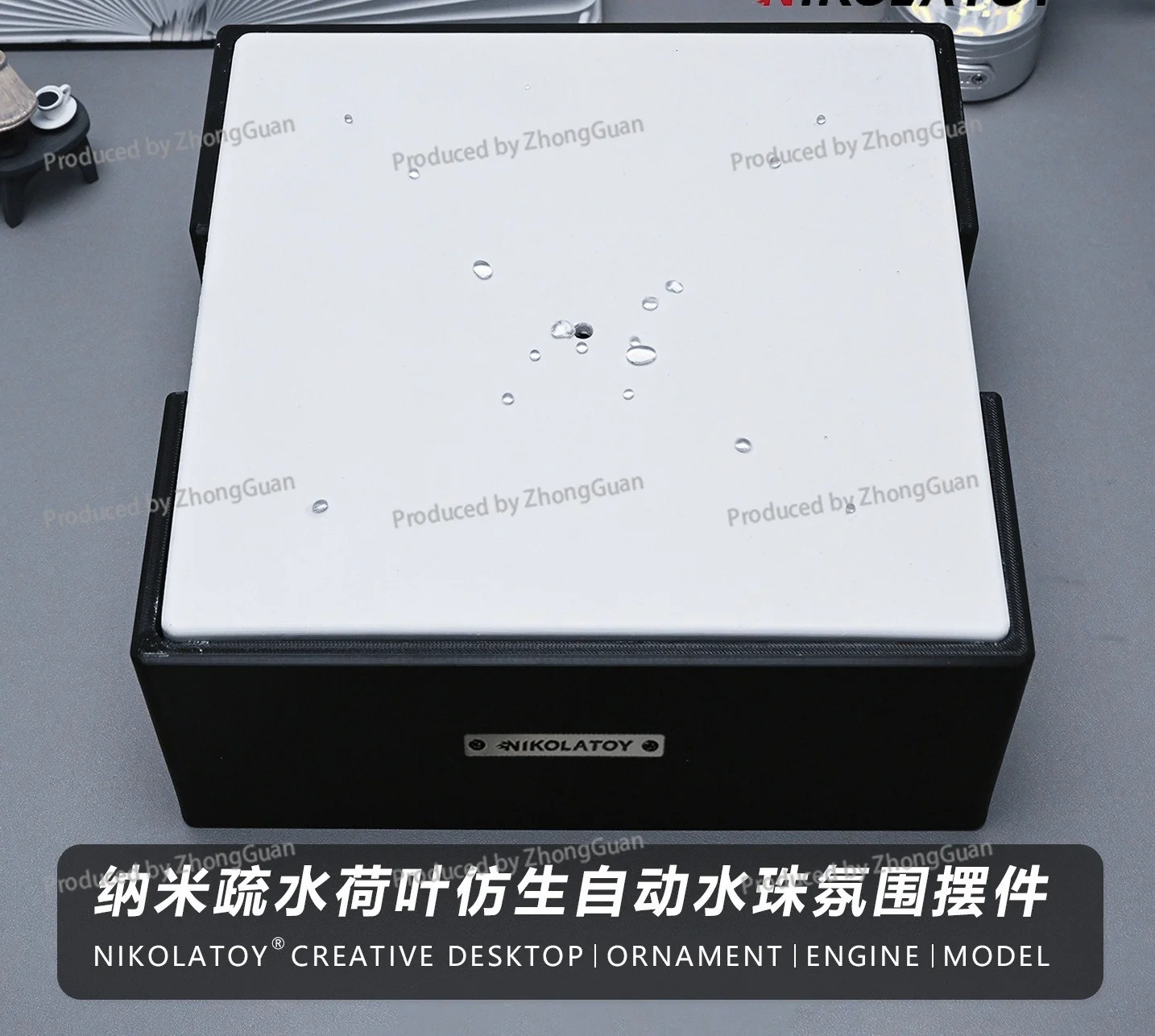Nano Hydrophobic Lotus Leaf Bionic Automatic Dripping Water Cat Artifact Tea Room Atmosphere Water Bead Table Decoration