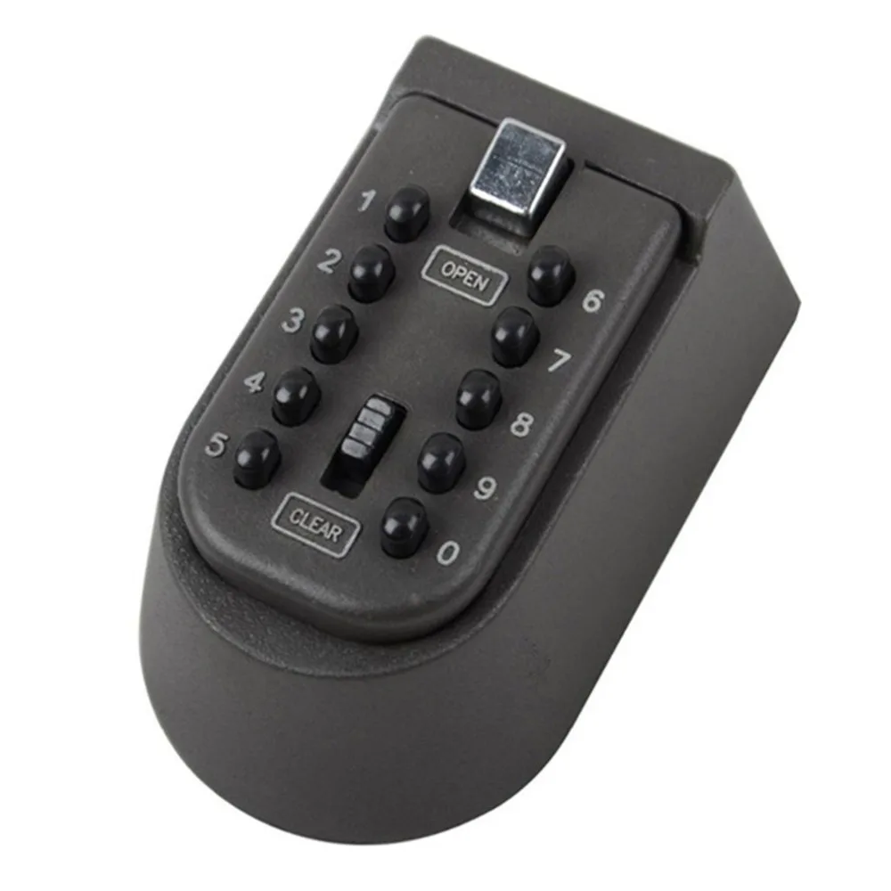 Hot 10 Digit Push-Button Wall Mounted Outdoor Key Storage Lock Box Combination Password Key Safe Box Resettable Code Key Holder