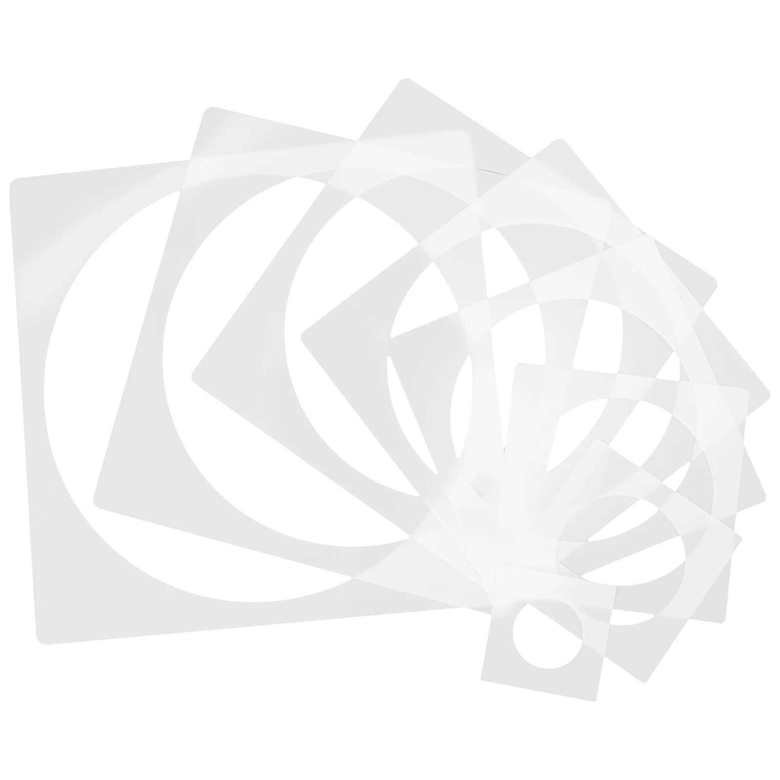 

8pcs Round Painting Templates Reusable Stencils White Plastic DIY Decorative Background Texture Wall Craft Pattern