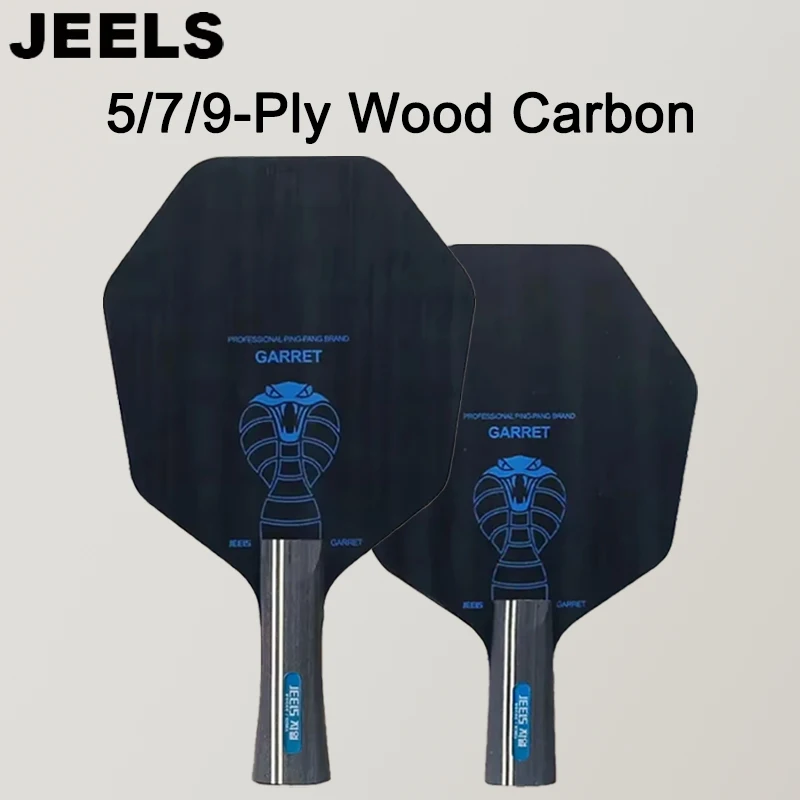 

JEELS 5/7-Ply Prue Wood Table Tennis Blade Larger Hitting Area Hexagon Control Ping Pong Paddle for Tranning All Round Method