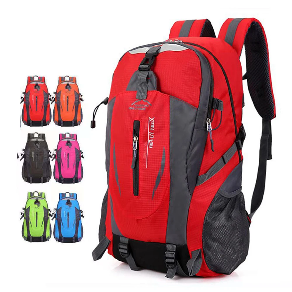 Convenient outdoor hiking bag, 40L large capacity contrasting travel bag, lightweight short distance travel backpack-ll