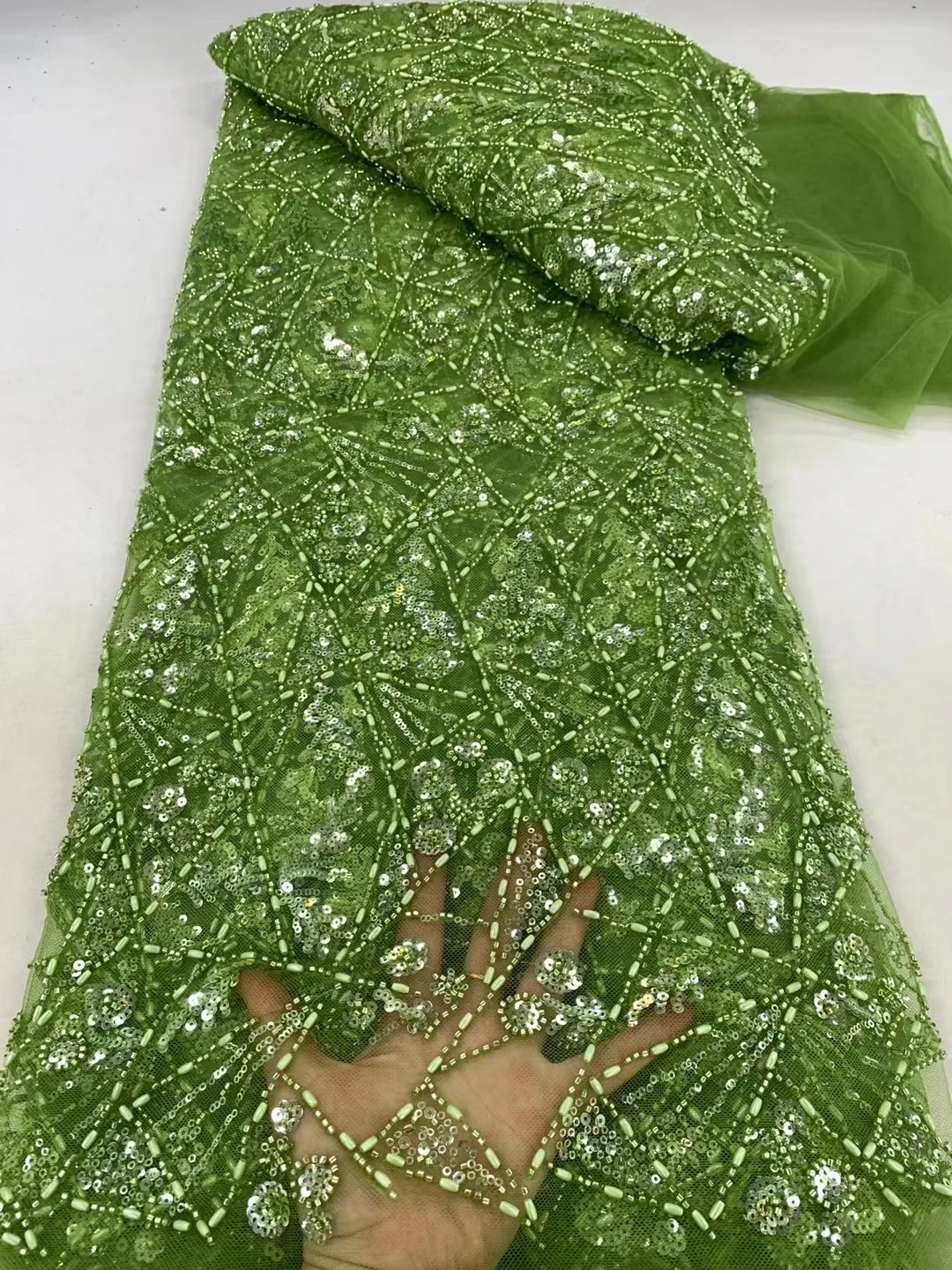 Tela de red de malla nigeriana francesa para novio, lentejuelas de alta calidad para vestido de fiesta de boda, costura, tela de encaje de novio