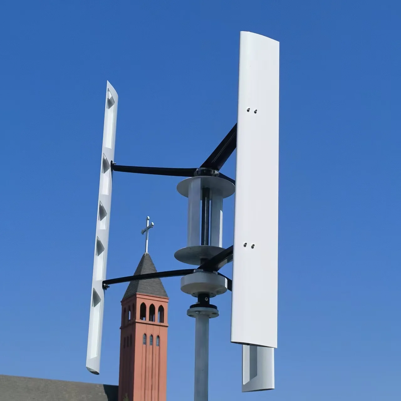 From China Factory 20KW 12V 24V 48V Vertical Axis Wind Power Turbine Generator for Home Farm Low Noise Coreless Low RPM Windmill