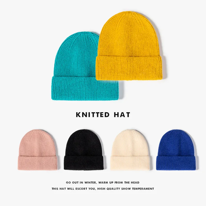 

Beanie Knit Hat Men Outdoor Brimless Cap Black Winter women's Cold Hat Dome Shaped Warm Ear Protect Knit Hats Caps 4m665