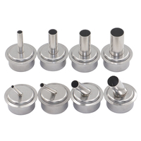 7pcs hot air gun slant nozzle 45 degree bend nozzle BGA hot air gun straight nozzle for QUICK 861DW soldering station