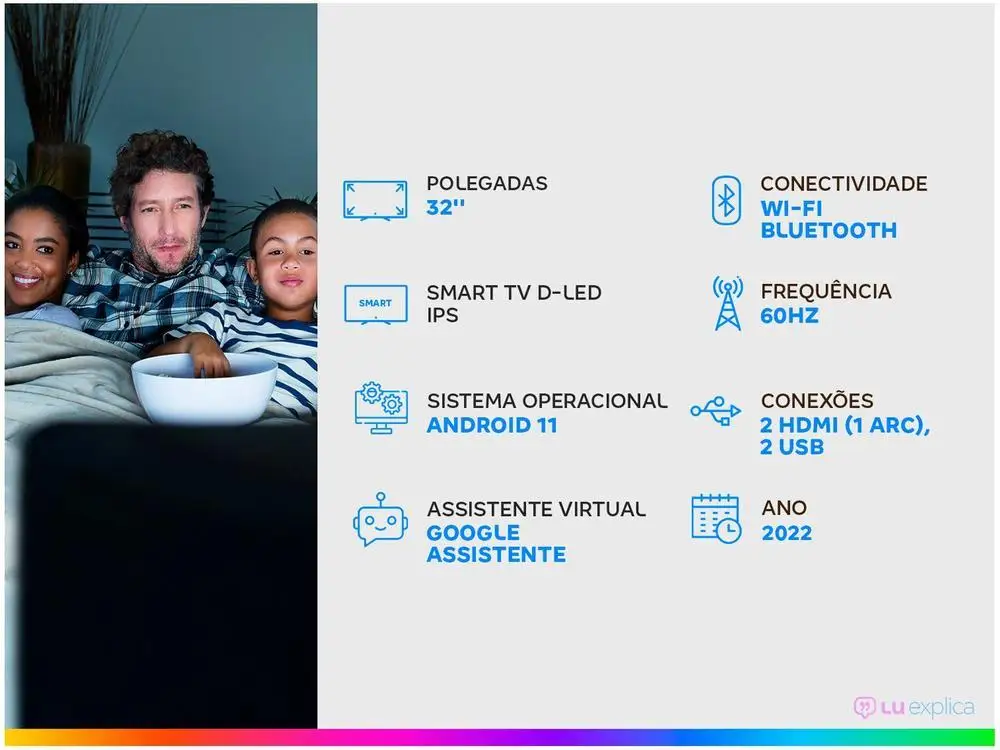 Smart TV 32 ”HD D-LED AIWA IPS Wi-Fi Bluetooth