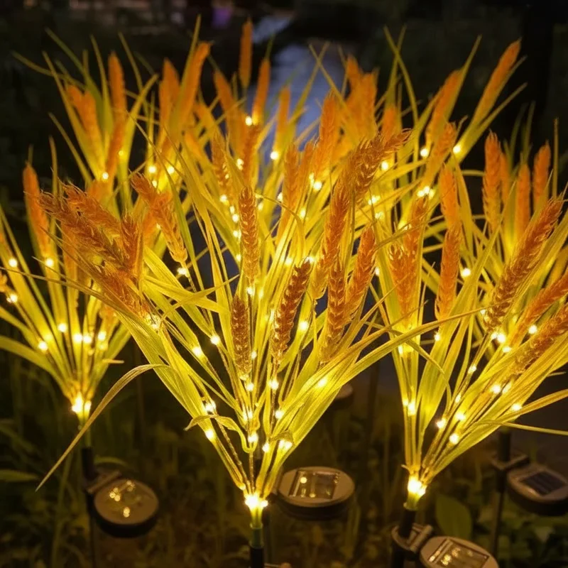 Lámpara Solar LED con Forma de Trigo, Impermeable, Decorativa para Jardín, Paisaje, Parque, Plaza y Patio