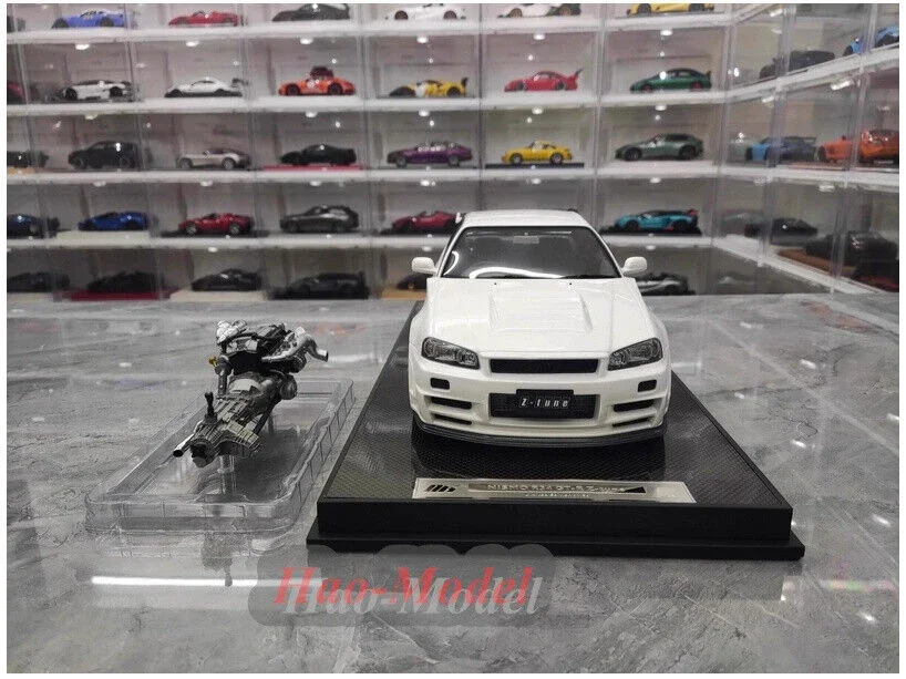 MH 1:12 для Nissan GTR R34 Nismo, индивидуальная литая под давлением модель автомобиля из смолы, детские подарки на день рождения для мальчиков, хобби, демонстрационные украшения, имитация