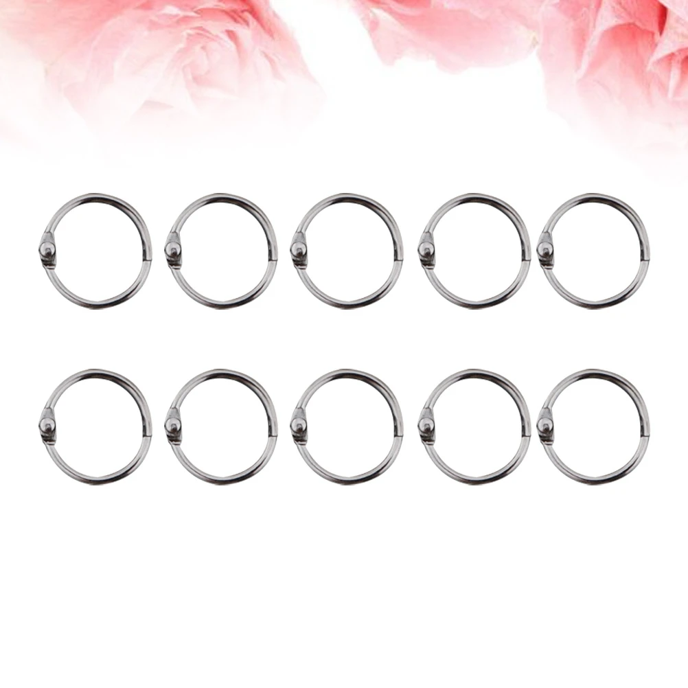 50 stuks 20 mm metalen boekringen losbladige bindende klikcirkel voor diy fotoalbum sleutelhanger bindmiddel kantoor thuisgebruik zilver