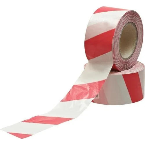 Safety Warning Strip Red White Belt 100 Meters