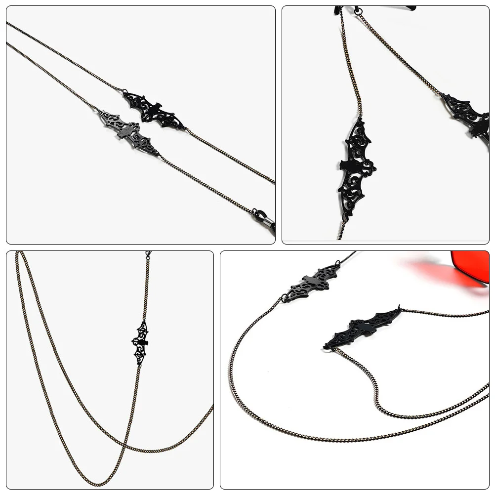 1개입 박쥐 펜던트 안경줄 마스크 걸이 끈 검정색 신뢰할 수 있는 소재 동료 친구들에게 완벽한 선물 일상적인 서프라이즈