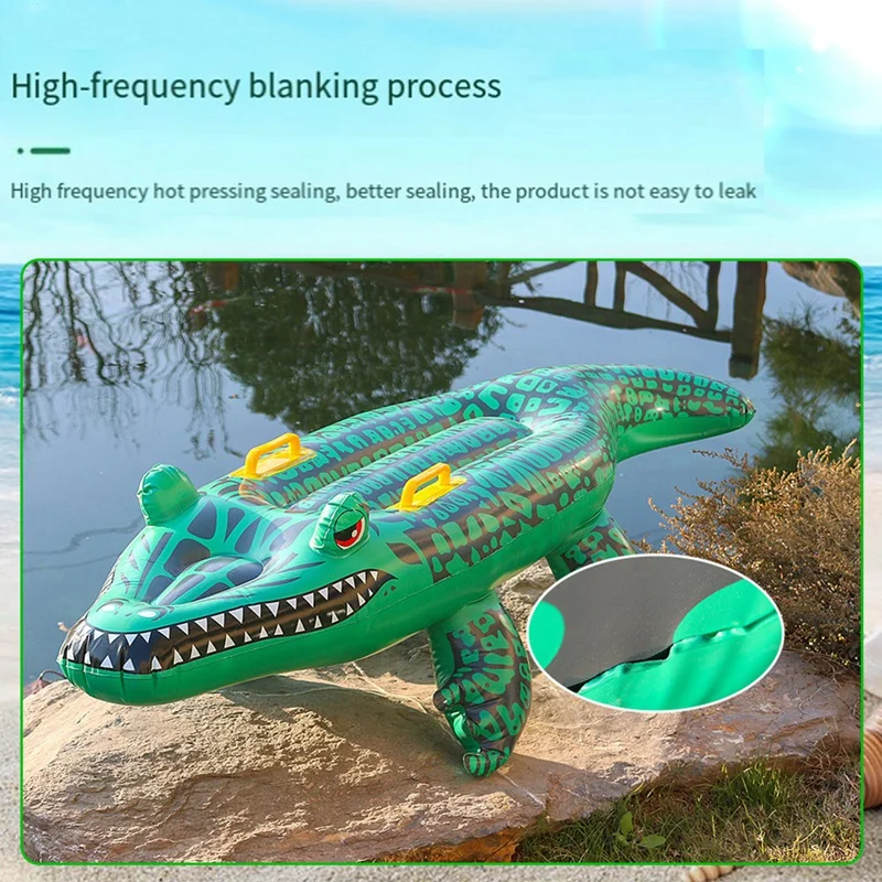 Reptile Ride On Toys, Crocodile Inflatable Pool Float For Kids, Fun Beach And Pool Toy, Giant Inflatable Pool Float