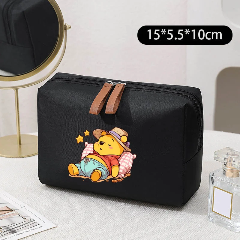 Disney Winnie The Pooh Bear Cosmetics Storage Bag for Women Travel Portable Toiletries Storage Bag Makeup Clutch Women Purse