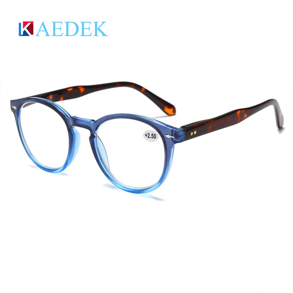 KAEDEK Reading Glasses,Femme Readers,Stylish Vintage Round Frame,with Spring HInge Lightweight Wear Clear Vision +1.0 1.5 2.0 image 6