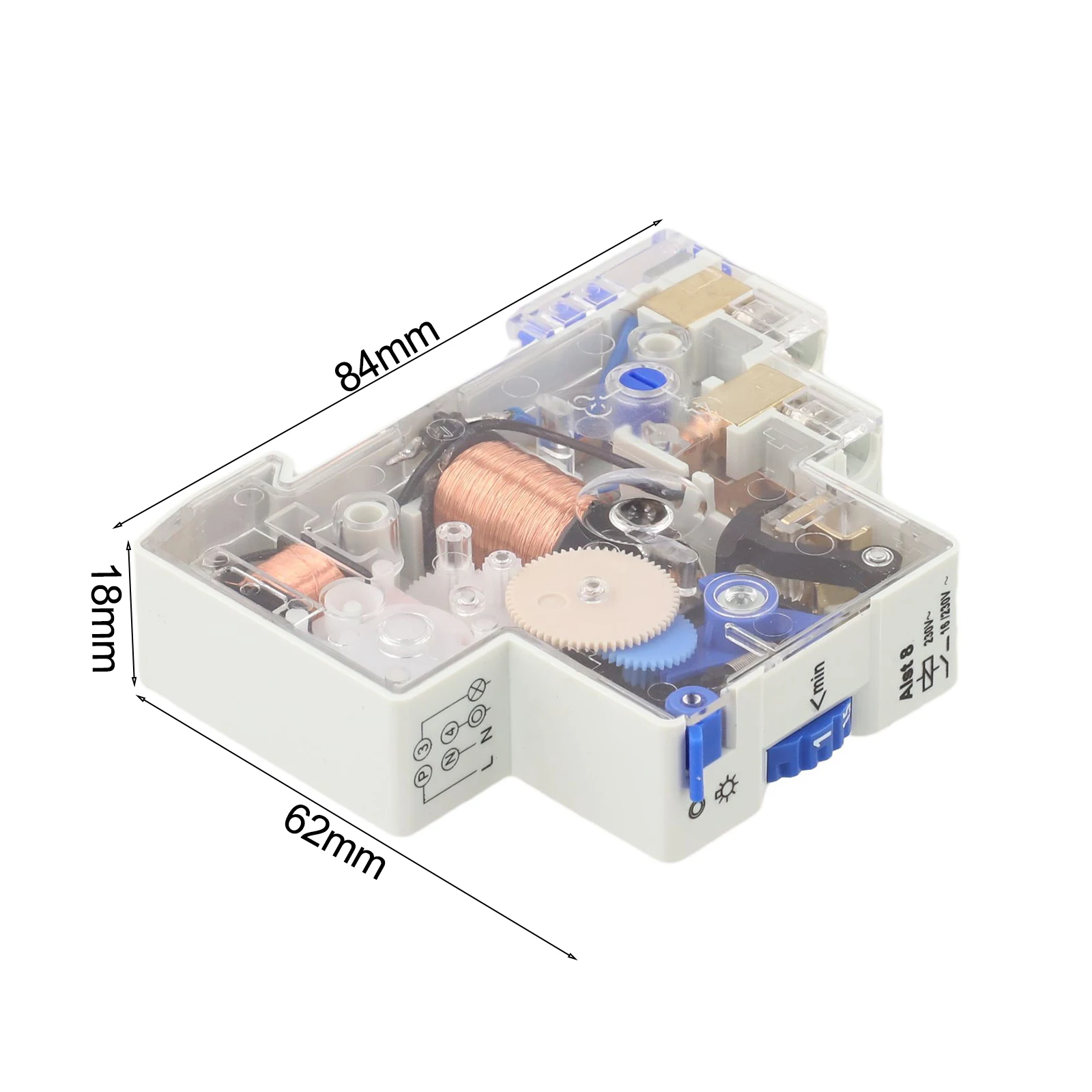 84*62*18MM 230V Timer Relay Automatic Stair Light Timer Flexible Off Delay Settings Electromagnetic Interference Resistance