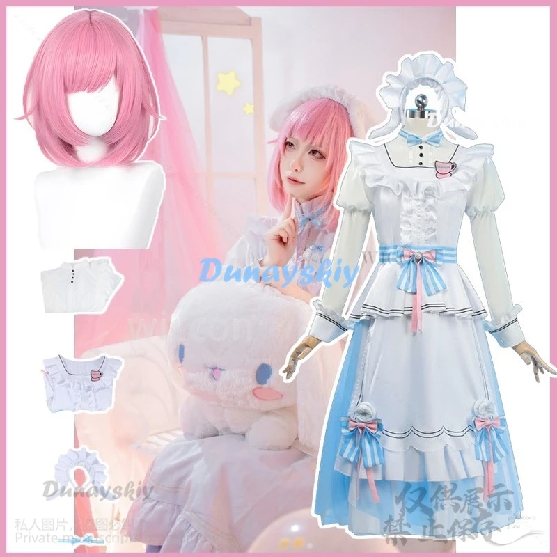 Anime Game Project Sekai Cosplay Emu Otori Costume Lovely Lolita Kawaii Dress Pink Wig For Women Girl Halloween Christmas Outfit