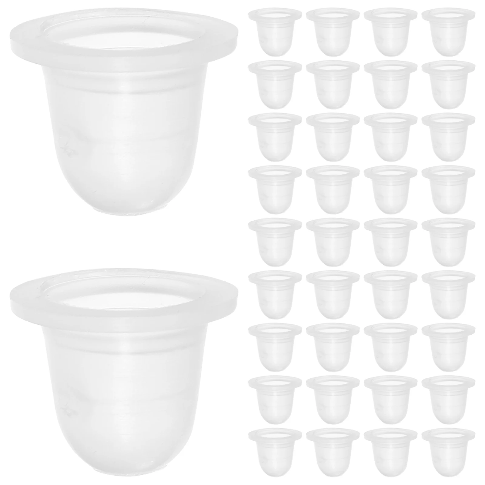 

200Pcs Transparent Pigment Cups U Shape Silicone Ink Caps for Cosmetology Tattoo Eyelash Extension Tools Kit Ink Cups