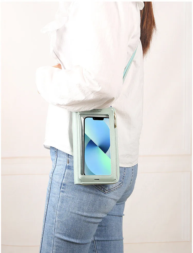 2025, neue Touchscreen-Handytasche, Handtasche, weibliche Umhängetasche, One-Shoulder-transparente Geldbörse – Detail 3