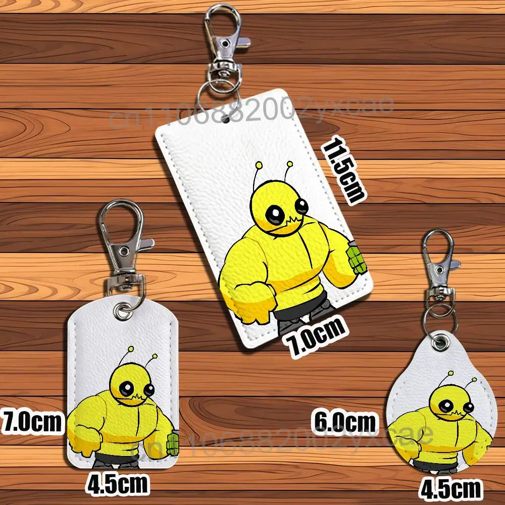 game Big Battle A-Alien Hominid Card Holder With Keychain Executive Protection For Bank Credit Subway Bus Case