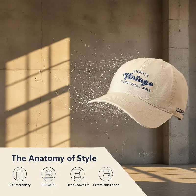 1 Stück 3D-Buchstaben-Design Baseballkappe Vintage Braun Entenschnabelmütze für Damen und Herren Sommer Streetwear Trucker-Mütze – Detail 5