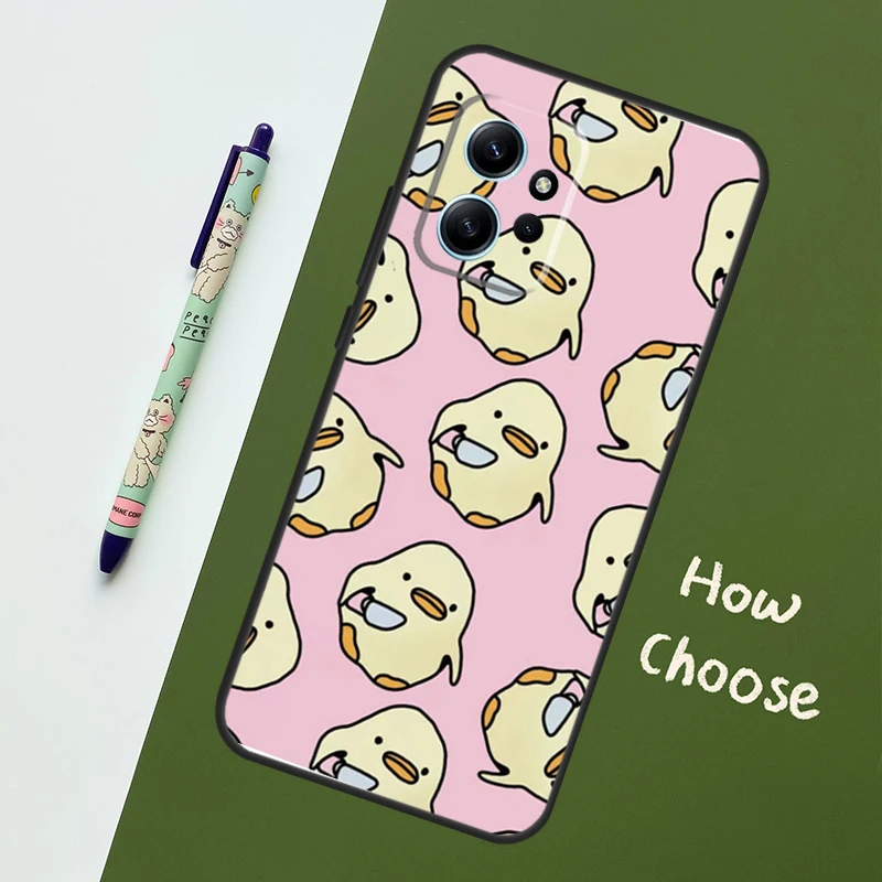 Cartoon Duck Knife Case For Xiaomi Redmi Note 9 10 11 12 Pro Note 12S 9S 10S 11S Cover For Redmi 12 9C 10C 12C