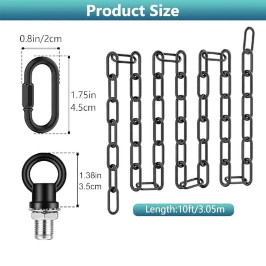 Industrial Light Fixture Chain, Adjustable Metal Pendant Chandelier Chain Extension with Detachable Link, Maximum Load is 66 Po