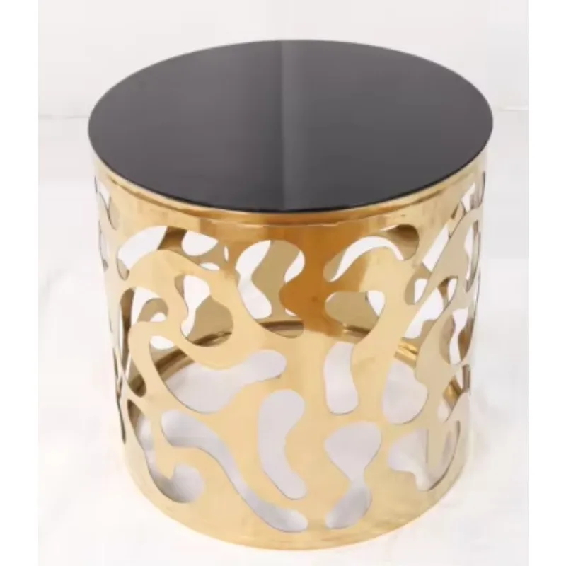 

Round Small Stainless Steel Modern Furniture Gold Polished Coffee Table End Table Corner Table