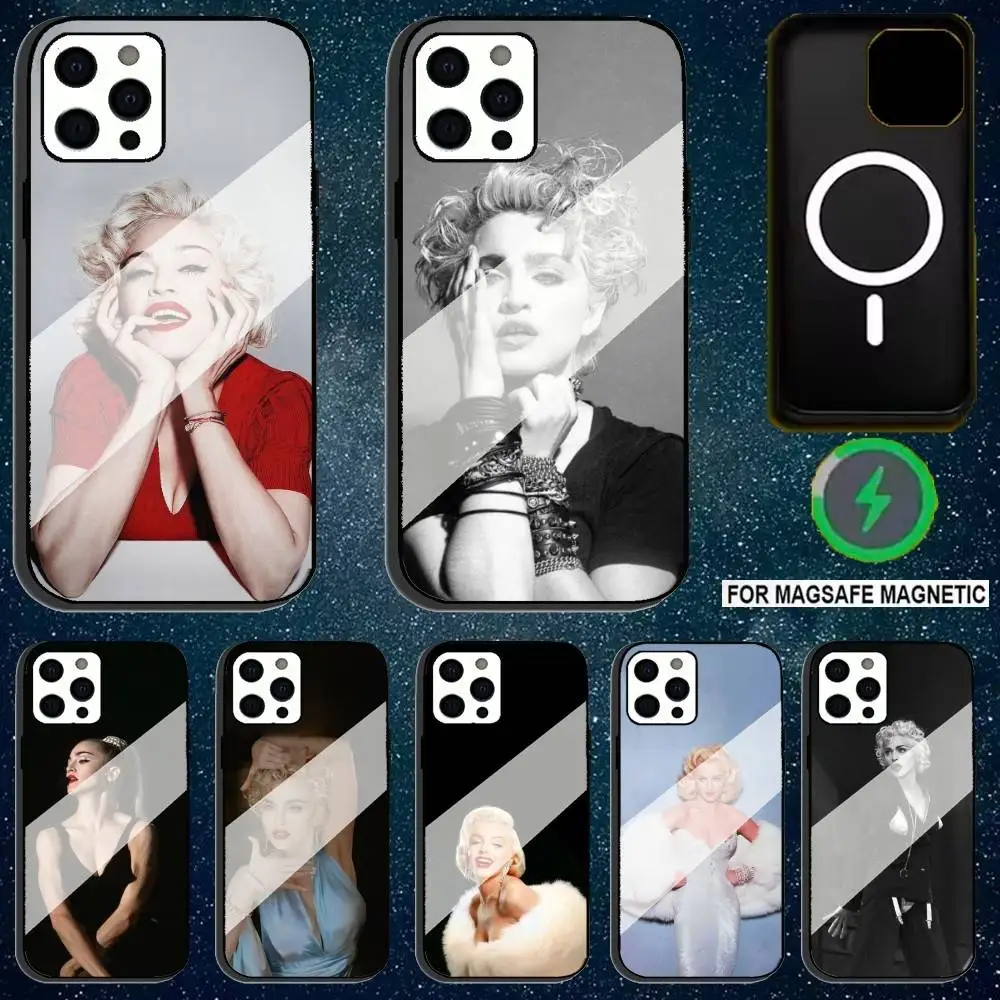 

M-Madonna Singer Phone Case For iPhone 17,16,15,14,13,12,11,Pro,Max,Plus,Mini,SE4,E Magnetic Magsafe Wireless Charging