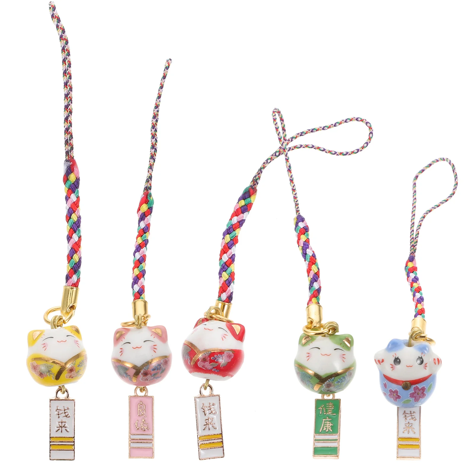 

Ceramic Lucky Cat Keys Hanging Ornament Fortune Pendant Charm Phone Strap Decoration Auspicious Lovely Chain Car Gadgets