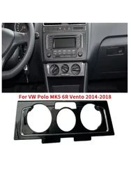 New Glossy Black Chrome Front Dash Manual AC Heater Control Panel Trim Cover For VW Polo MK5 6R Vento 2014 2015 2016 2017 2018
