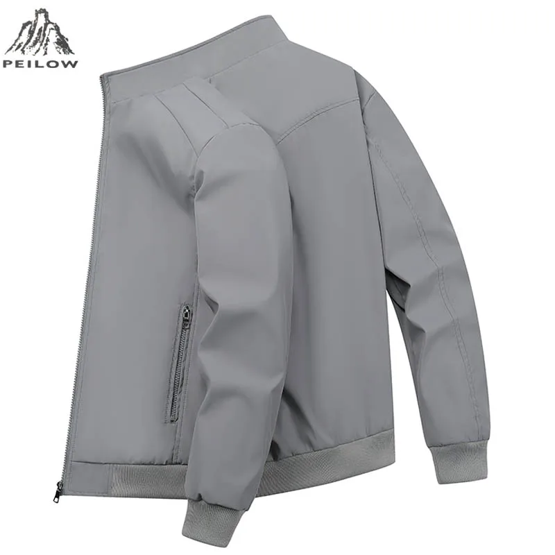 Solid Color Jacket For Men Spring Autumn Stand-up Collar Simple Baseball Jacket Casual Business Coat For Middle-aged Clothing