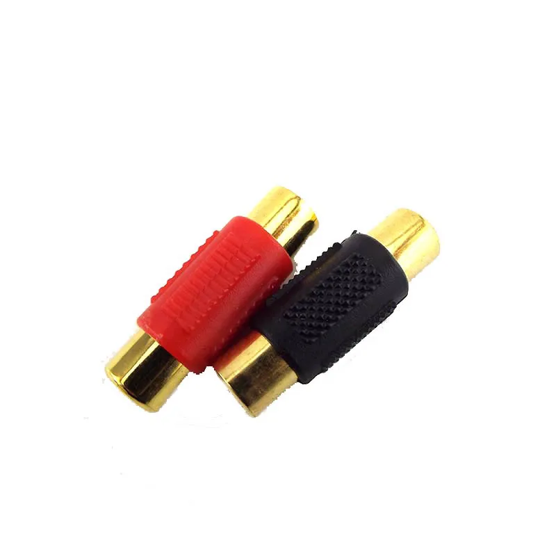 2 ชิ้น Dual RCA to RCA Coupler Joiner ปลั๊กตัวเชื่อมต่อชายหญิง to Audio Video AV Cable Extender สําหรับกล้องวงจรปิดกล้อง F1