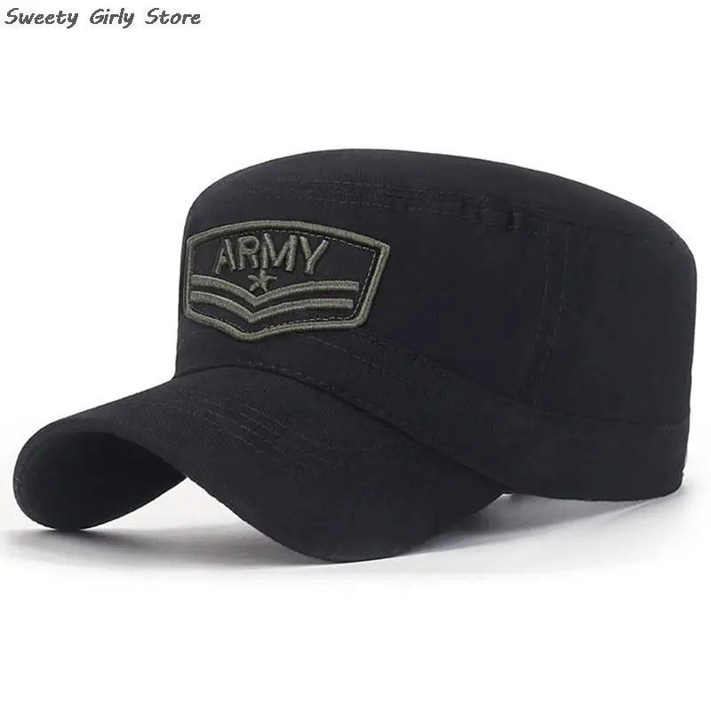 USA Embroidered Visors Cap American Fashion Military Flat Hats Breathable Cotton Marines Corps Caps Men Casual Casquette Outdoor