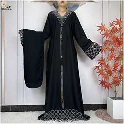 2024 New Dubai Muslim Femme Elegant Dress African Abaya For Women Arabic Islamic Robe Chiffon Fabric Long Sleeve Turkey Clothing