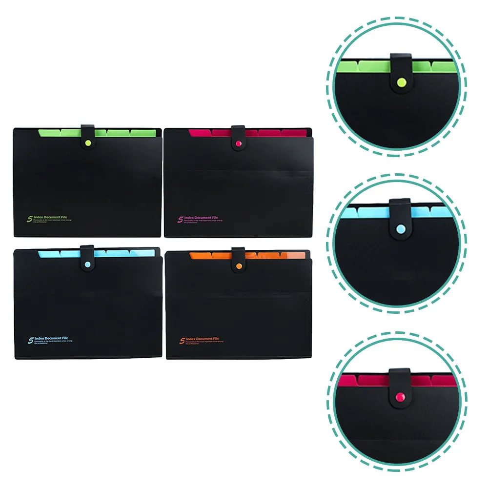 

4Pcs Expanding File Folder Organizer Multi Pocket Accordion Document Holder Large Capacity Portable Filing Folder for Office