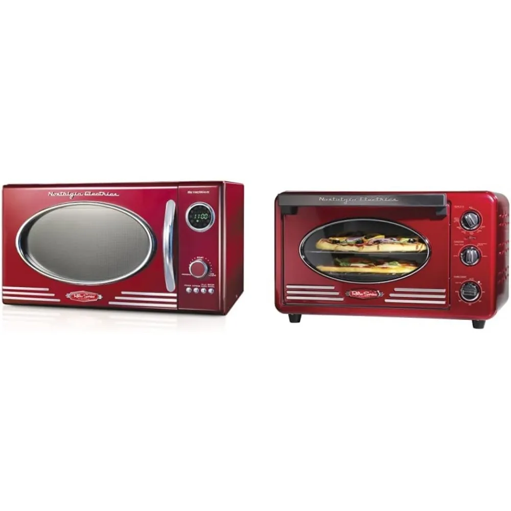 Oven Microwave, 0.9 Cu. Ft. 800 watt dengan tampilan Digital LED, kunci anak, Interior mudah dibersihkan, multi-fungsi