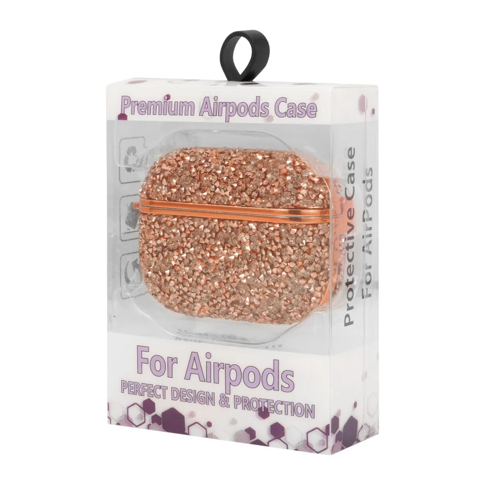 

For Apple AirPods 3 2 1 Pro Pro2 Cover Glitter Diamond For Airpods 4 Bling Headphone Earphone Cases Sleeve Fundas With Hook