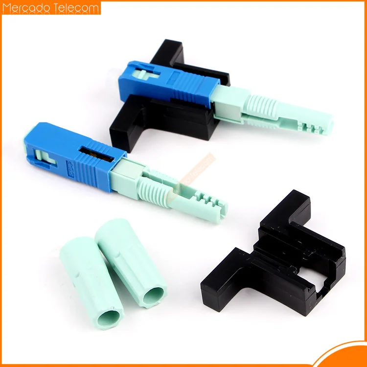 New SC APC UPC Fiber Optic Connector 58mm Single-Mode Optical Fast Connector FTTH Cold Connector Tool Fiber Quick Connector LX58