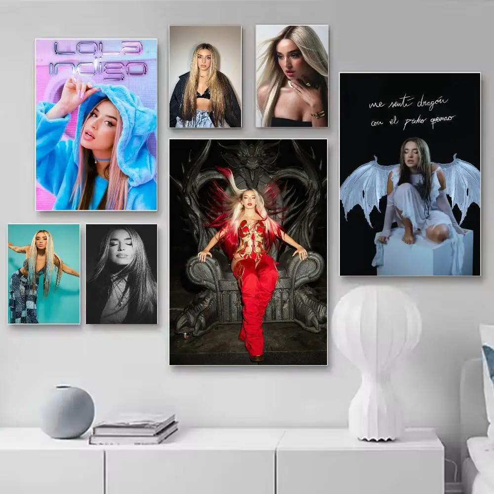 Singer lola Indigo Dragon  Poster Versatile HD Waterproof Wall Art Self-Adhesive Decor for Any Space Ideal Gift