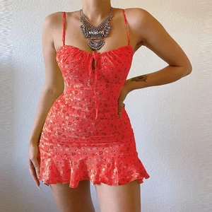 Weibliche sexy lässige Haus kleines Blumennachthemd Kleid Sommer komfortabler Rock 8 Hauptverkäufe Vestiao Rauch - №2
