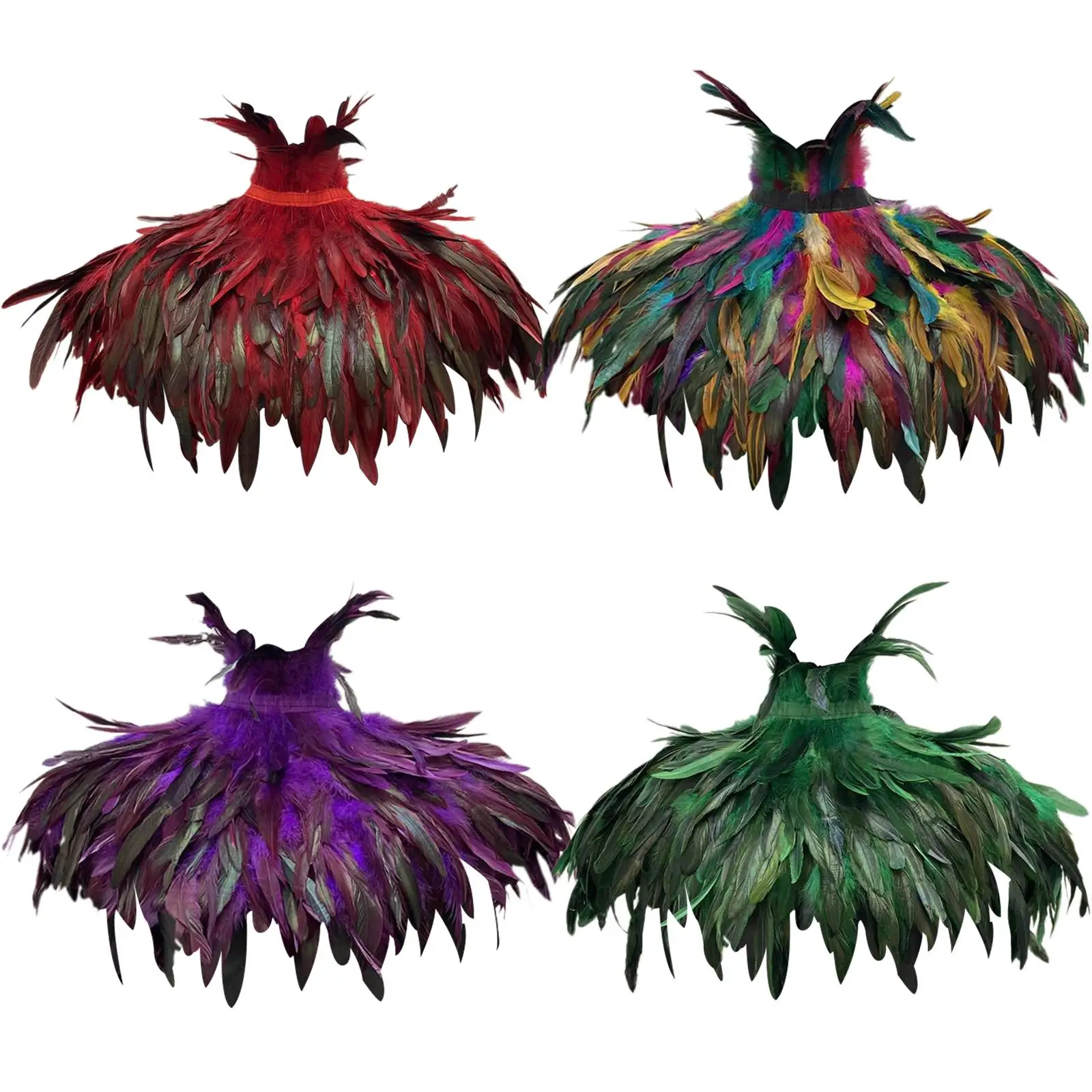 

Gothic Feathers Shoulder Scarf Cloak for Role Play Stage Performance Easter