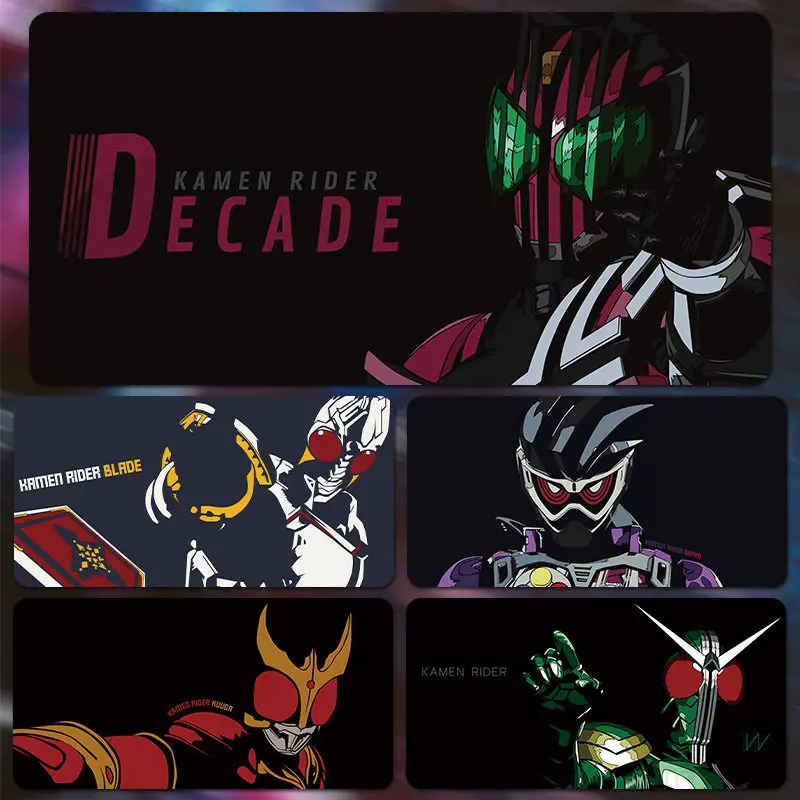 Alfombrilla de ratón extendida Kamen Rider Decade para juegos, alfombrilla de escritorio grande de anime Tokusatsu para teclado y ratón, antideslizante, con impresión HD