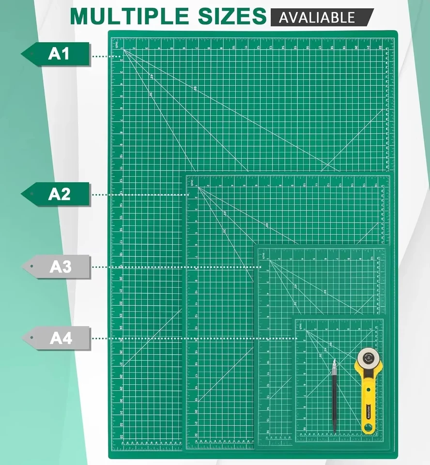 A2 A3 A4 A5 PVC 커팅 매트 양면 자가 치유 보드 패치워크 도구 DIY 수공예 아티스트 커팅 나이프 라켓 키트