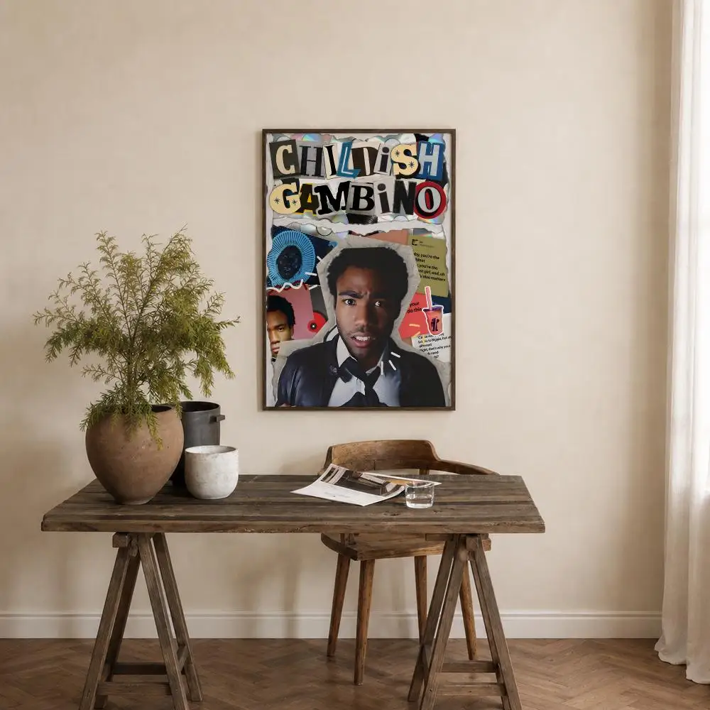 Rapper Childish Gambino Poster Self‑Adhesive Waterproof PP Poster Coffee House Bar Wall Art Sticker Room Home Decor