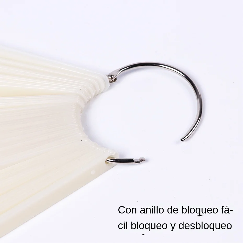 50pcs Tips de Exhibición para Uñas Falsas Transparentes Color Natural Tabla Oval Abanico Swatch de Gel Polish Paleta Práctica Herramientas de Manicura 4