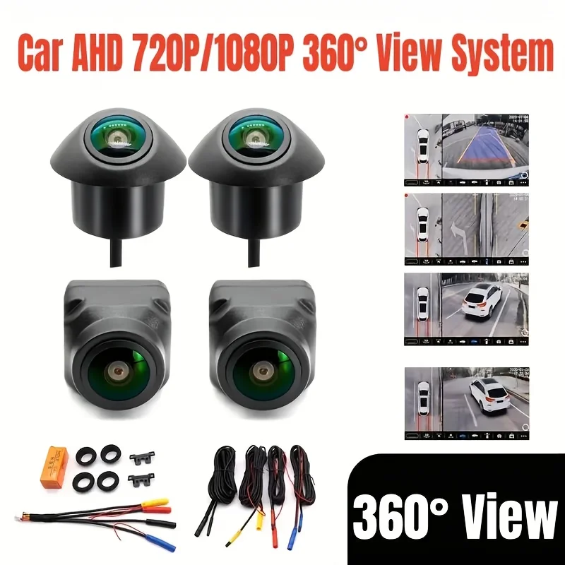 

1Set 360°Surround Bird View Car Camera Panoramic Left Right Front Rear 4-way Camera for Car Android Player AHD1080P/720P
