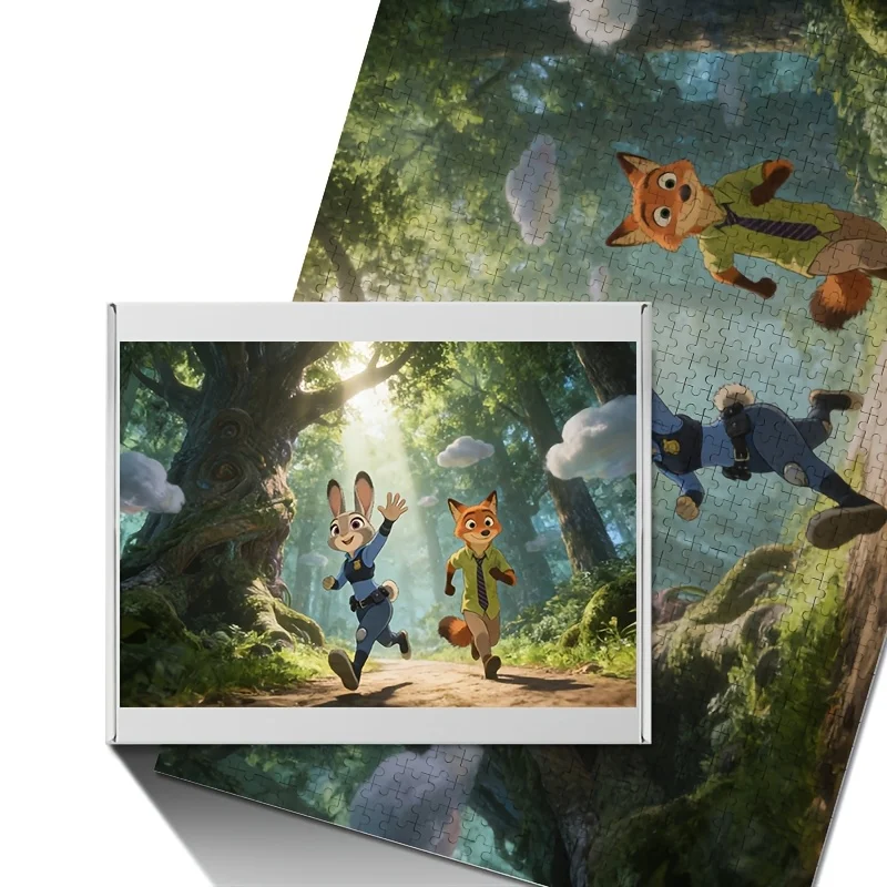Puzzle poster Disney Zootopia Judy Hopps e Nick Wilde da 1000 pezzi |   Intrattenimento per la famiglia, rompicapo per adulti, senza cornice, adatto