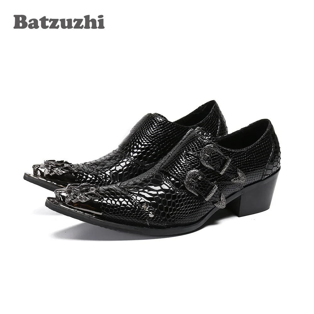 

Batzuzhi Luxury Handmade Men Shoes Black Genuine Leather Dress Shoes Chaussure Homme Luxury Male Formal Party Flats Shoes,US6-12