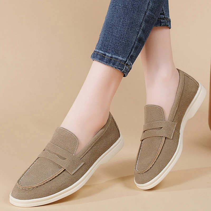 Women's Low Top Shoes Spring Autumn New Casual Loafers High Quality Solid Flat Shoes Woman Zapatos De Mujer Plus Size 44 WSH5550
